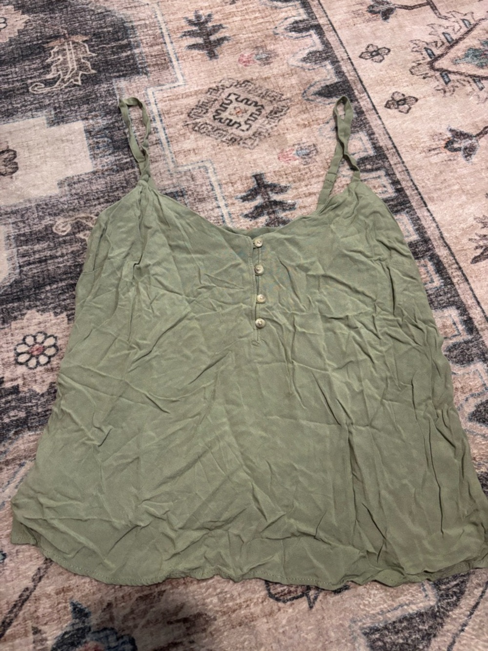 Old Navy Olive Green Button-Front Spaghetti Strap Cami
